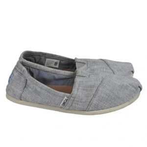 Toms Drizzle Grey Lurex Woven  Alpargata Flat Shoe Size 8.5